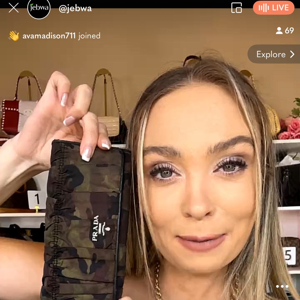 Customized Prada Olive and Brown Camouflage Clutch/Wallet - Picture 8 of 10